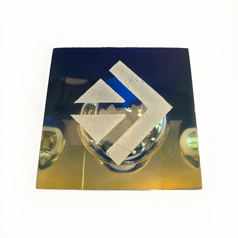 Vintage MCM Blue Lucite Acrylic Hourglass Paperweight Sand Timer Block Art